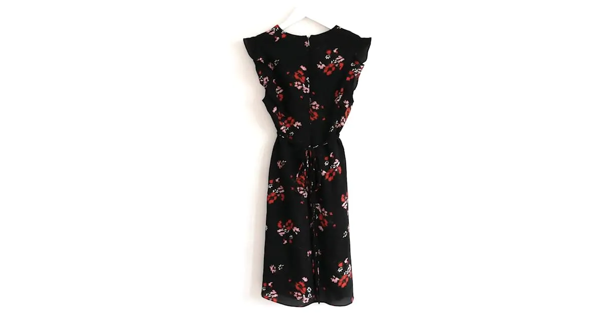 Rebecca Taylor vestido Margarita Negro Roja 
