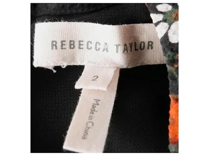 Rebecca Taylor vestido Margarita Negro Roja 