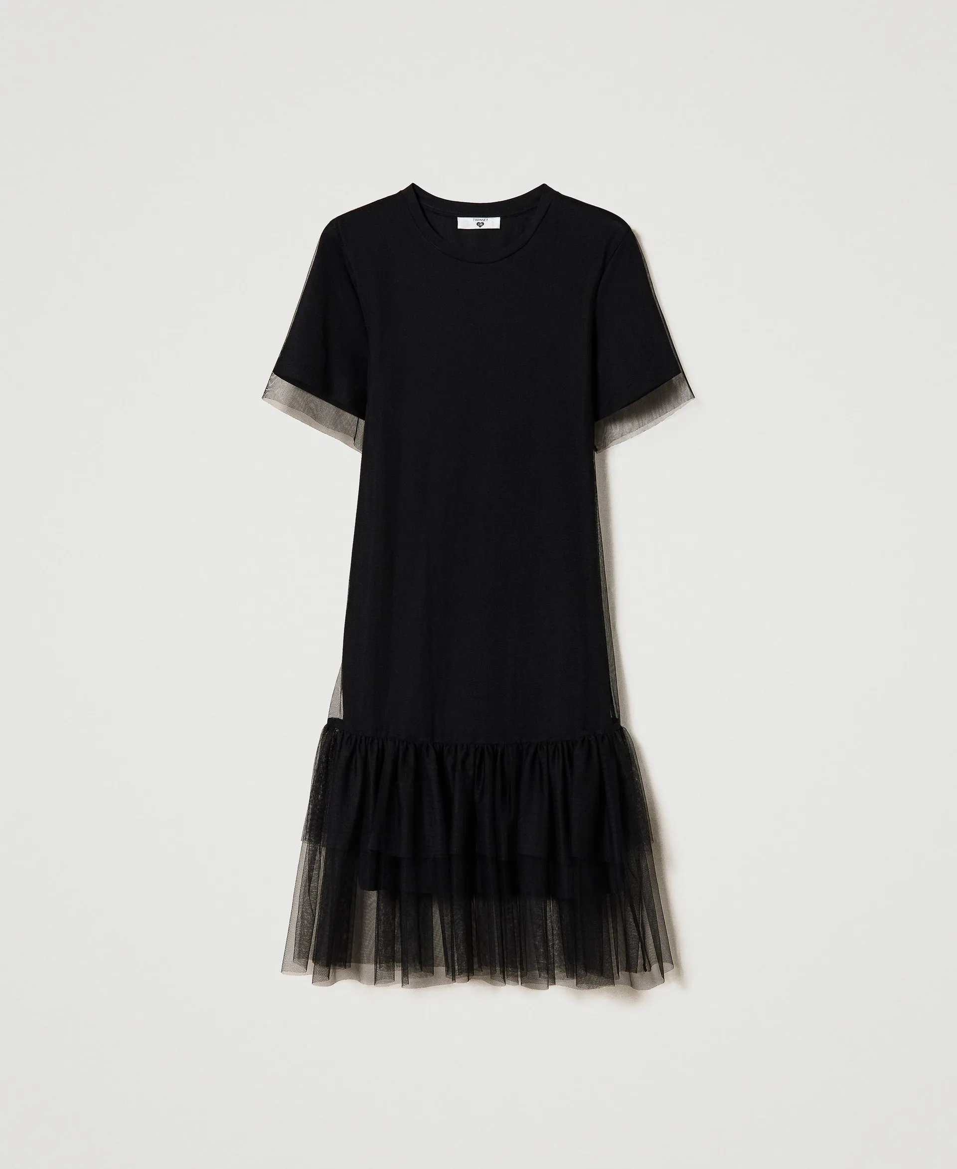 Robe midi doublée de tulle
