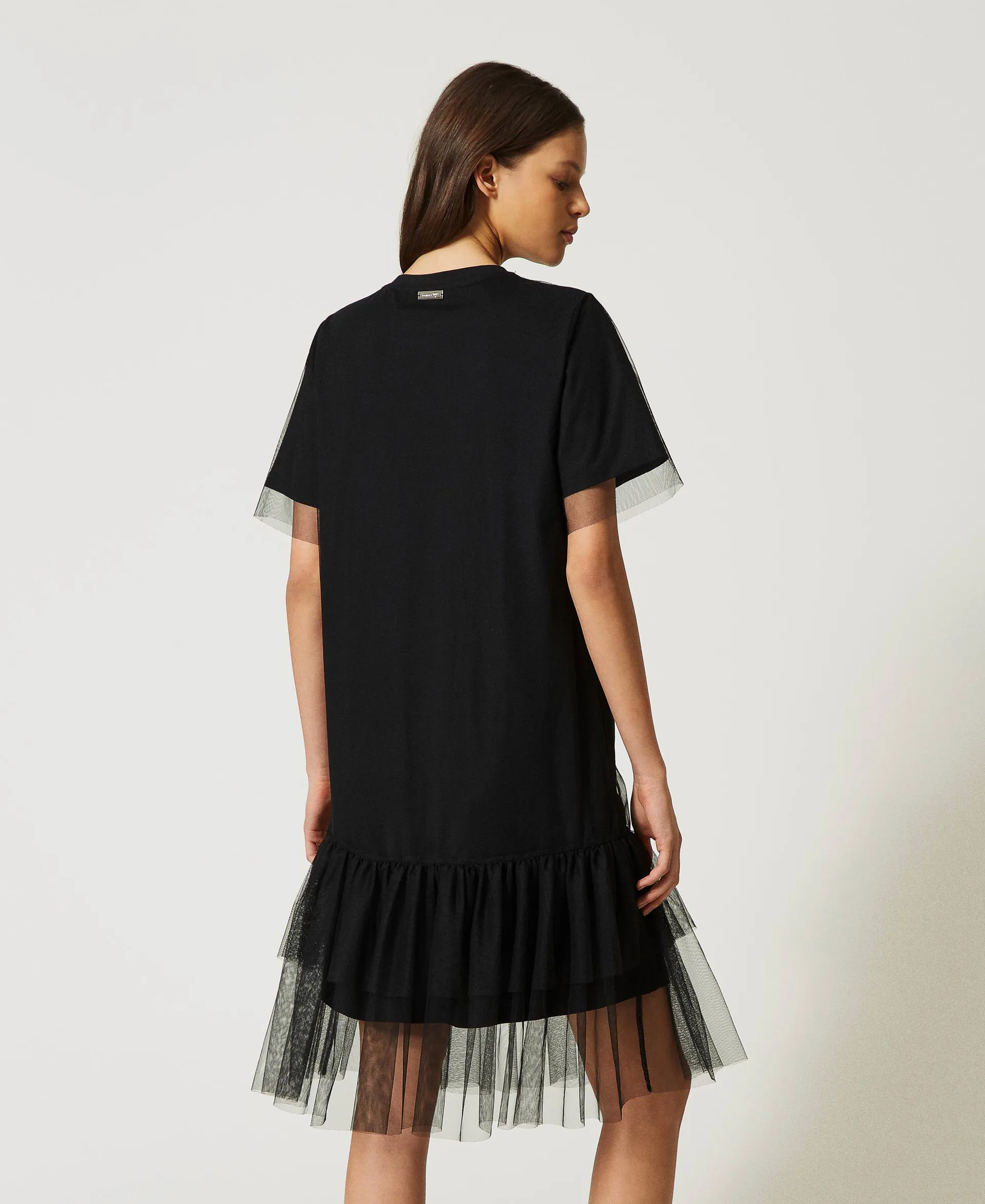 Robe midi doublée de tulle