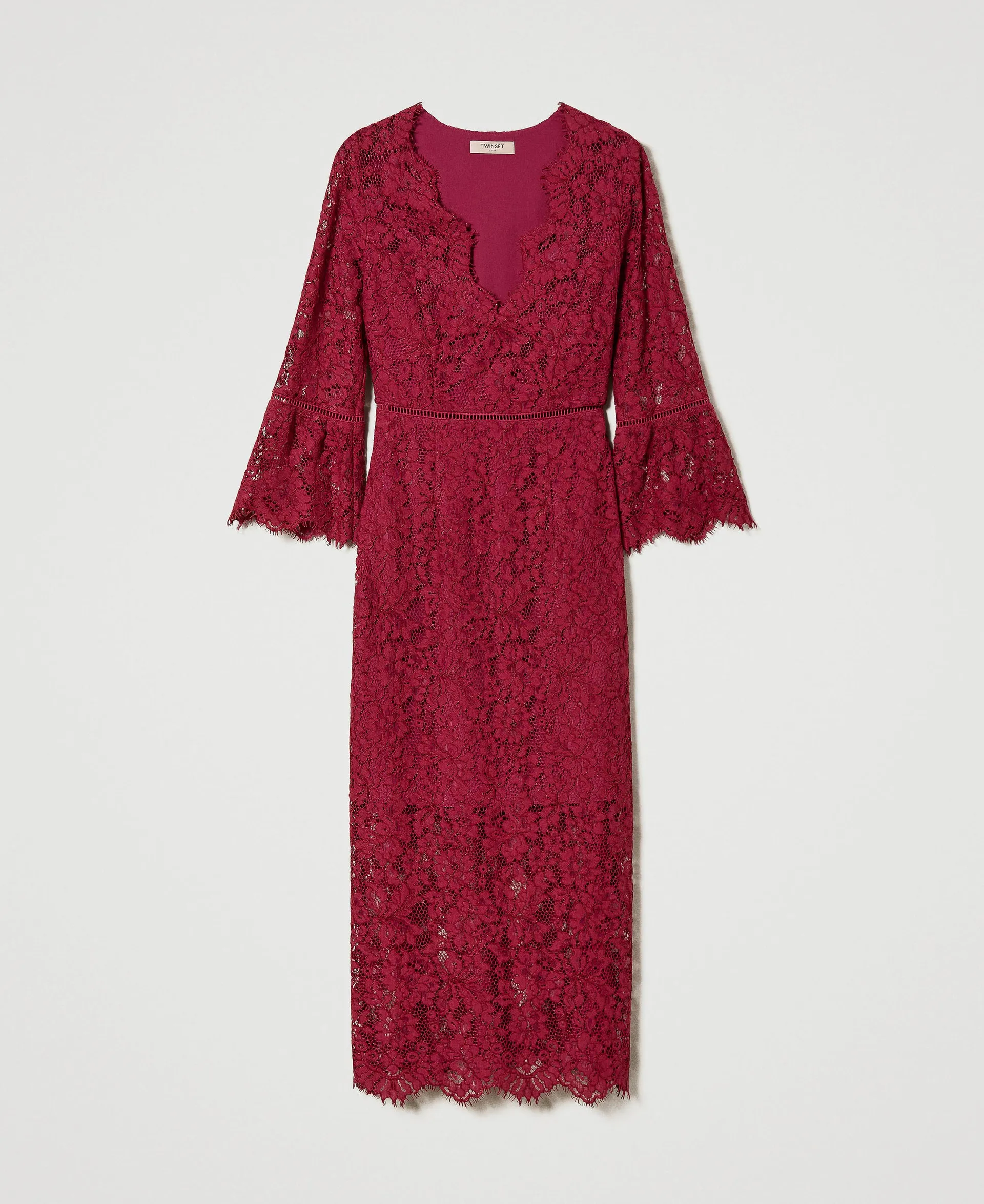 Robe midi en dentelle macramé