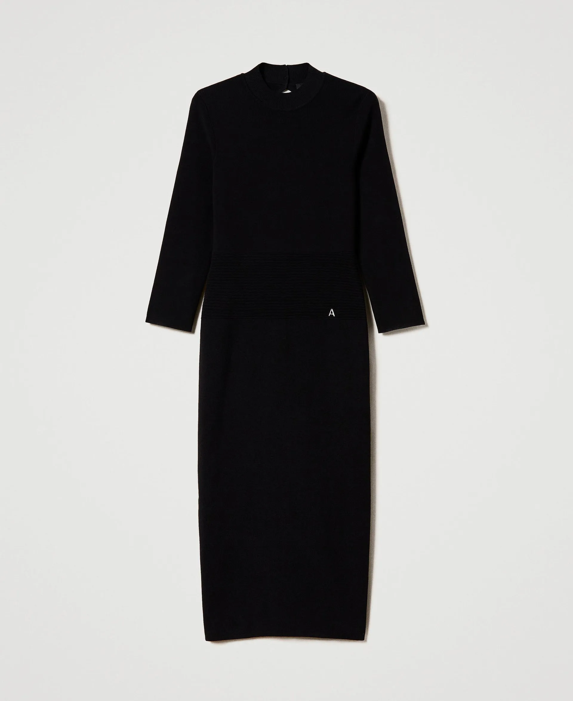 Robe midi en maille avec découpe