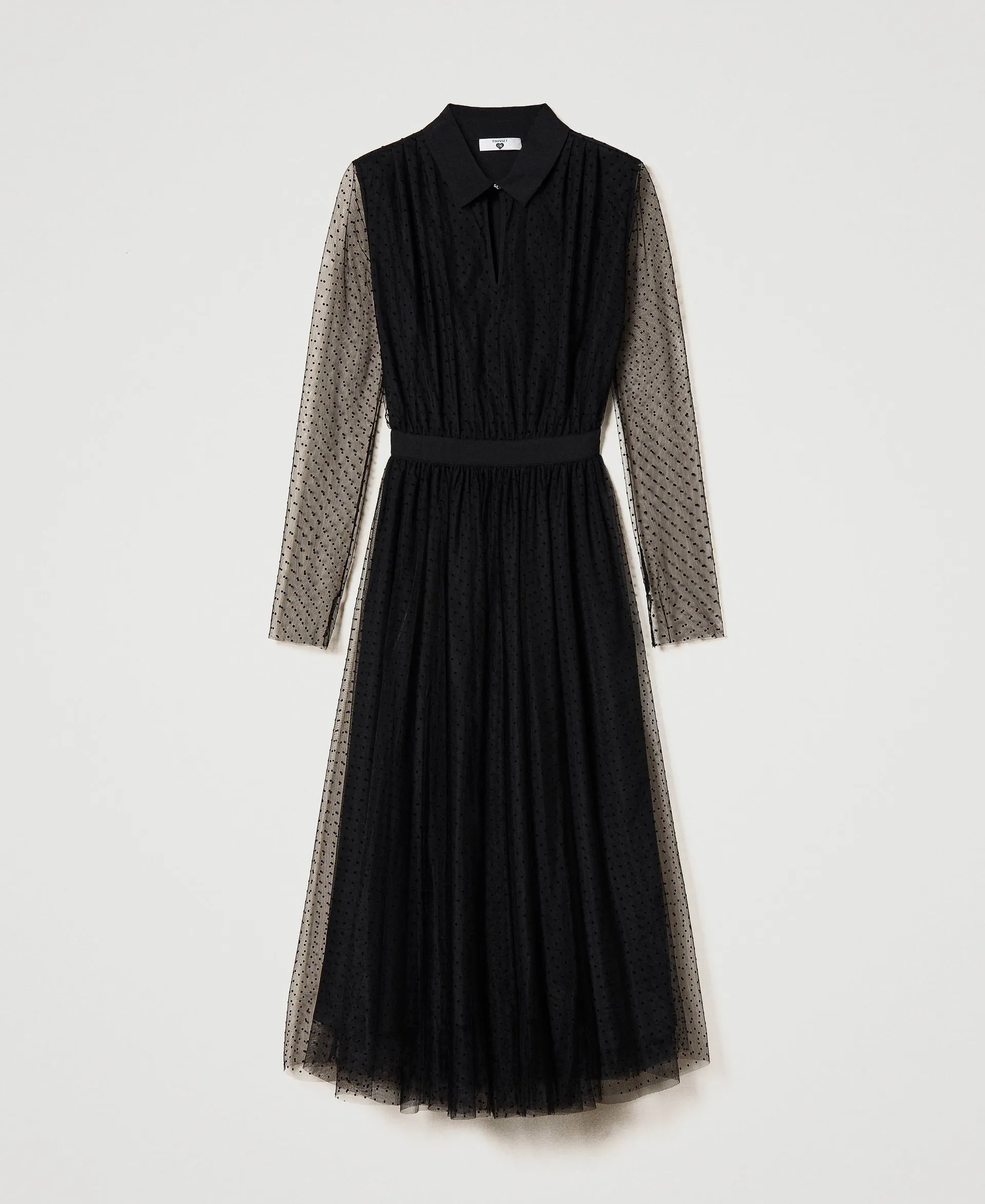 Robe midi en tulle plumetis