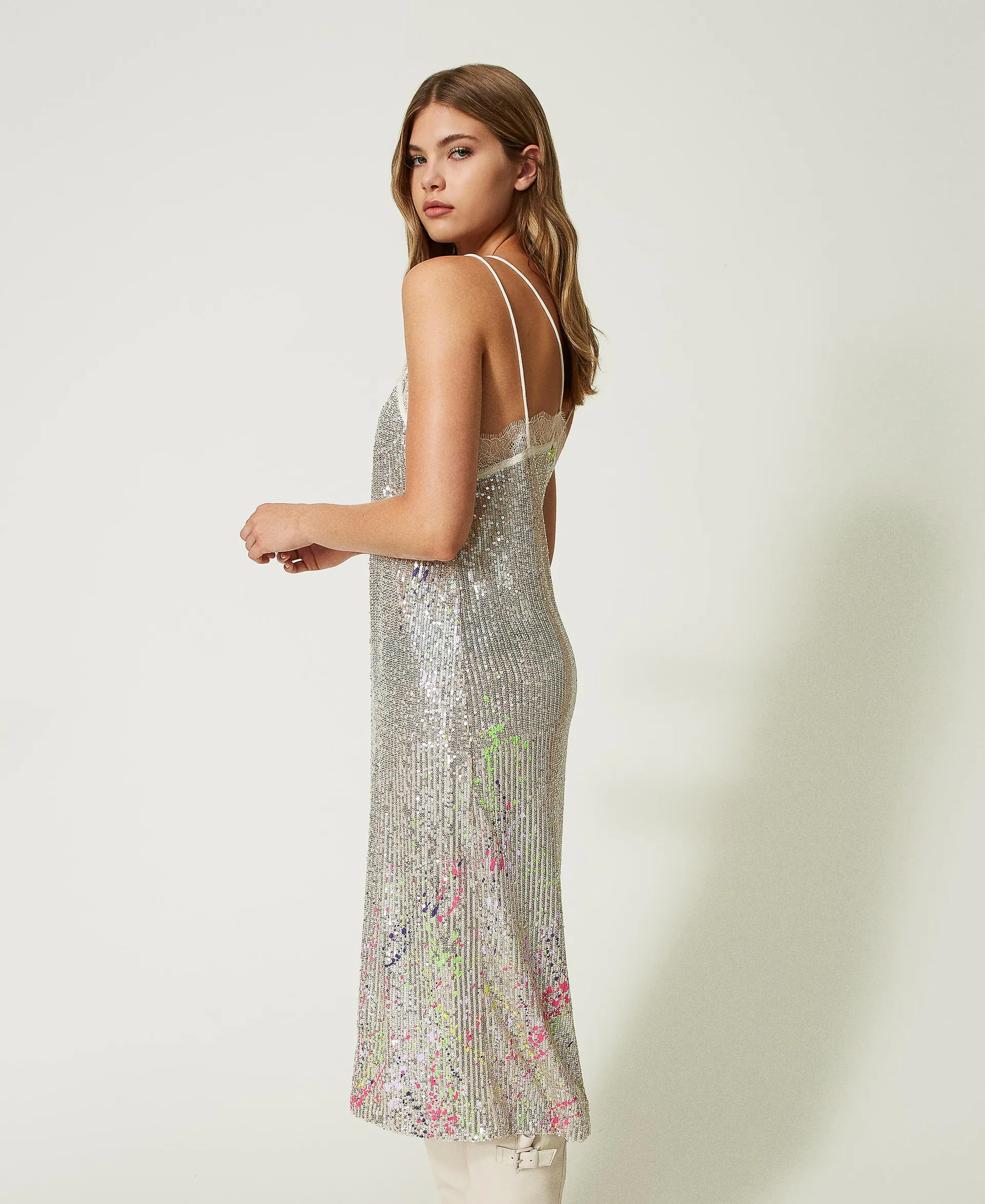 ROBE MIDI MYFO AVEC SEQUINS ALLOVER