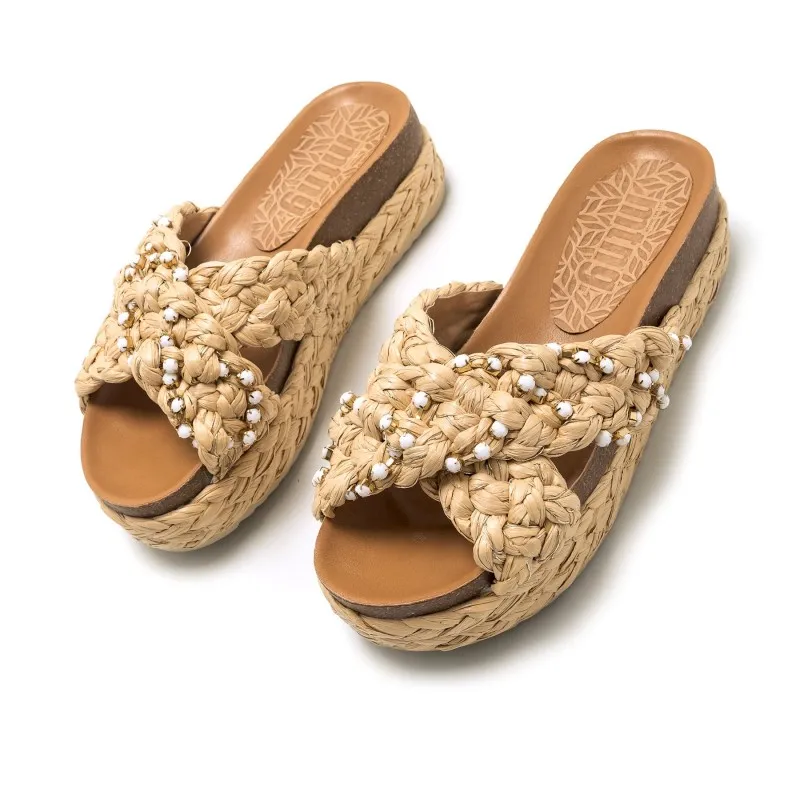 Sandalias Casual de Mujer MTNG PERLA Beige 54742