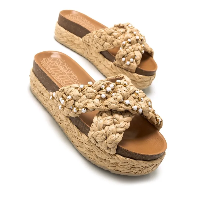 Sandalias Casual de Mujer MTNG PERLA Beige 54742