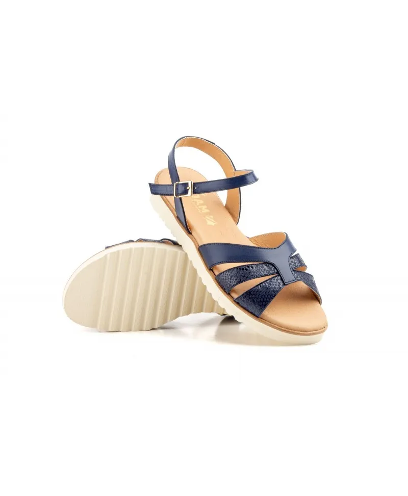 Sandalias Mujer Piel Marino Planas Tallas Grandes