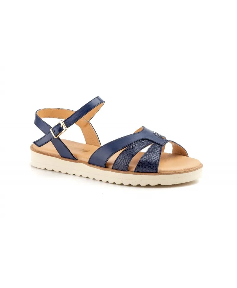 Sandalias Mujer Piel Marino Planas Tallas Grandes