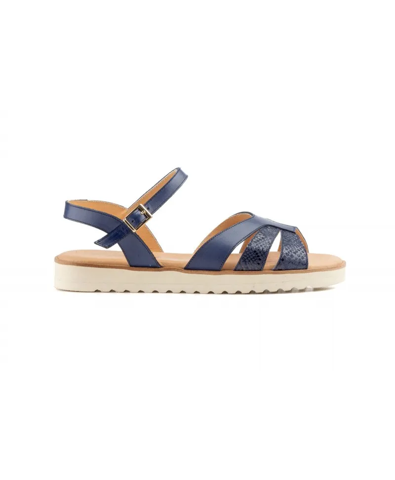 Sandalias Mujer Piel Marino Planas Tallas Grandes