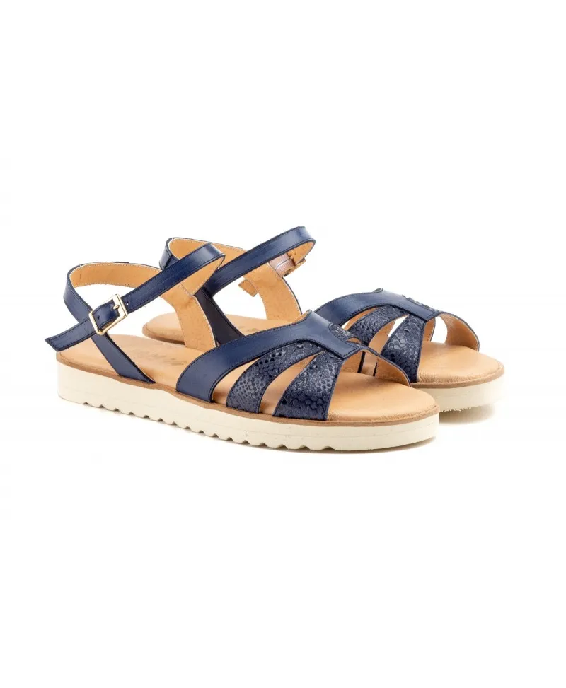 Sandalias Mujer Piel Marino Planas Tallas Grandes