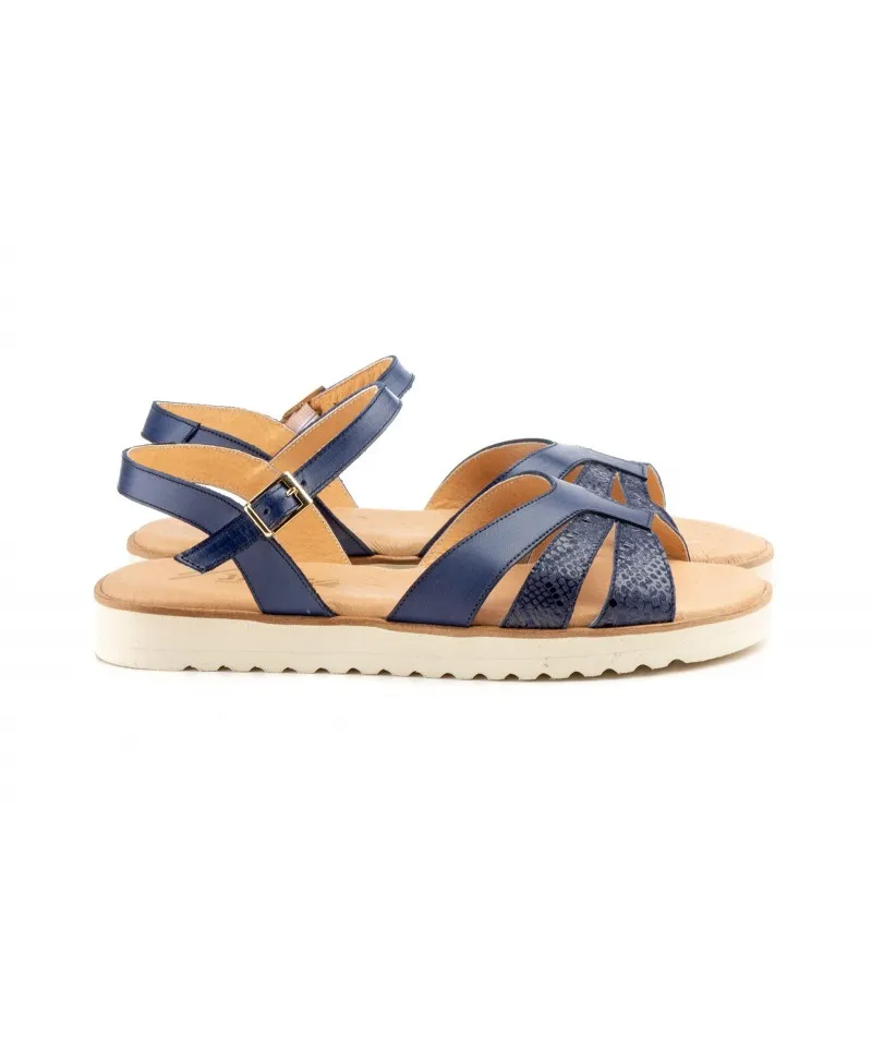 Sandalias Mujer Piel Marino Planas Tallas Grandes