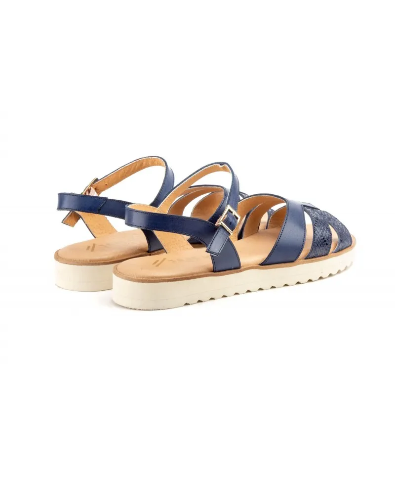 Sandalias Mujer Piel Marino Planas Tallas Grandes