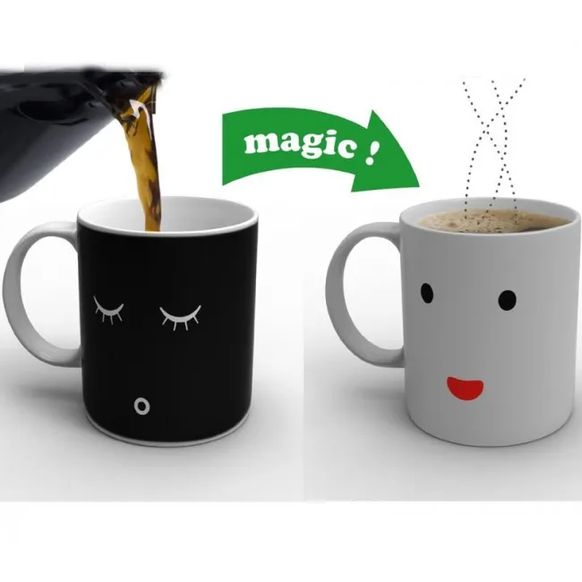 Smile Face Color Changing Ceramic Cup Milk Cup