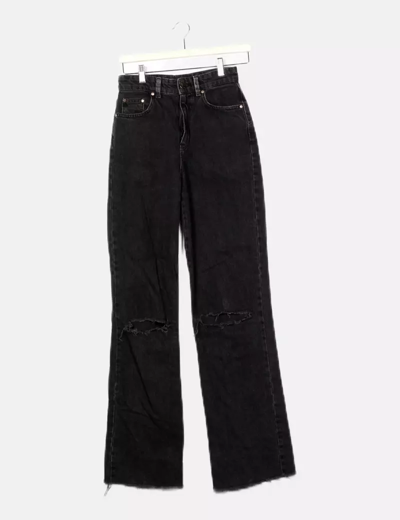 Stradivarius Jeans wide leg negro