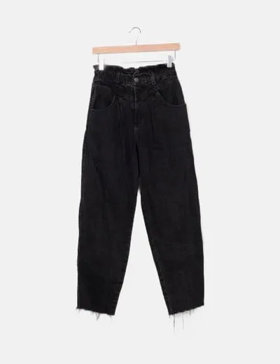 Stradivarius Pantalón negro denim