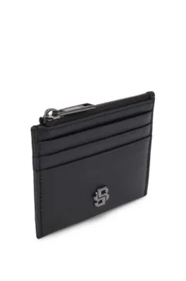 Tarjetero de piel mate con monograma Double B