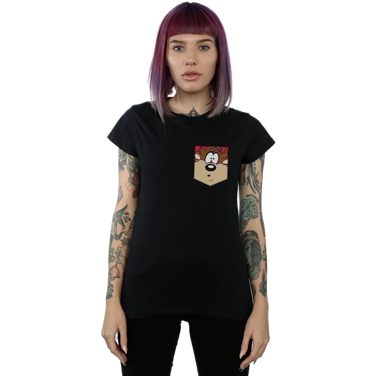 Tasmanian Devil Face Faux Pocket