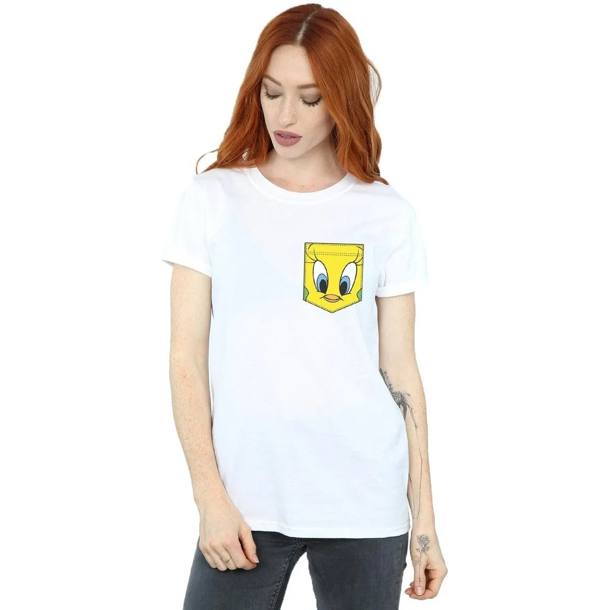 Tweety Pie Face Faux Pocket