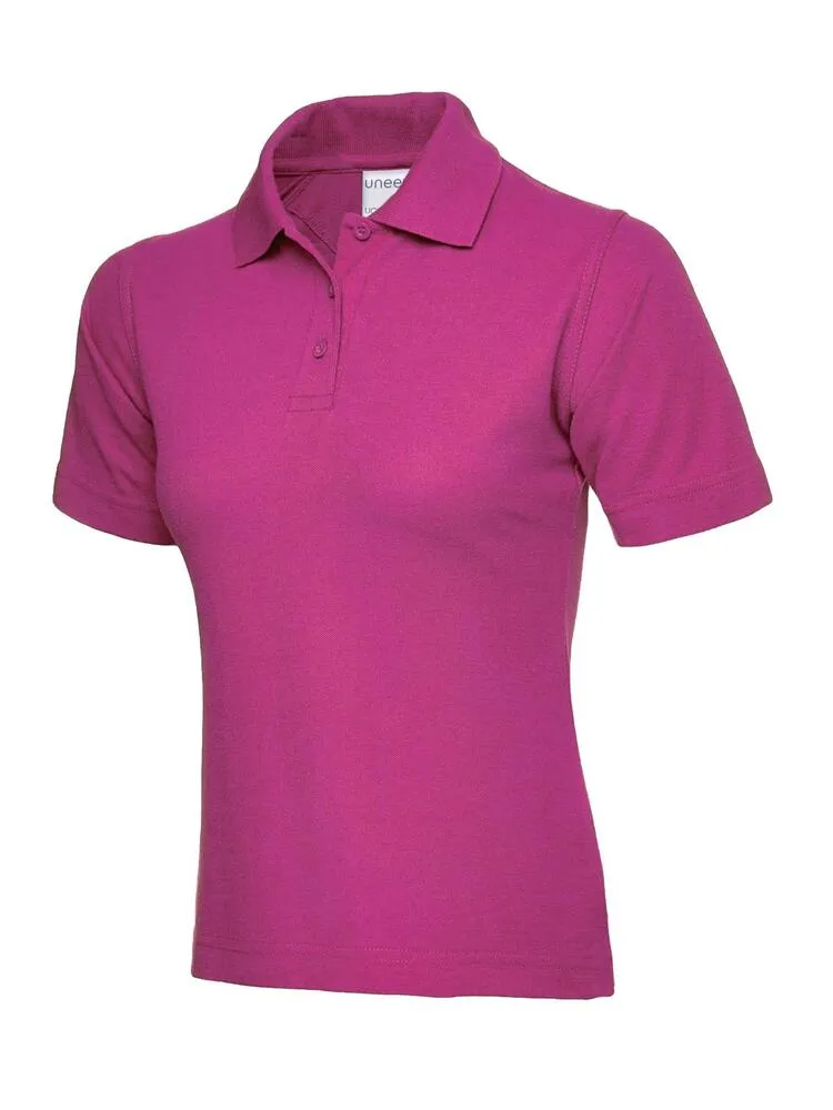 UNEEK CLOTHING UC115C  LADIES ULTRA COTTON POLOSHIRT  HOT PINK