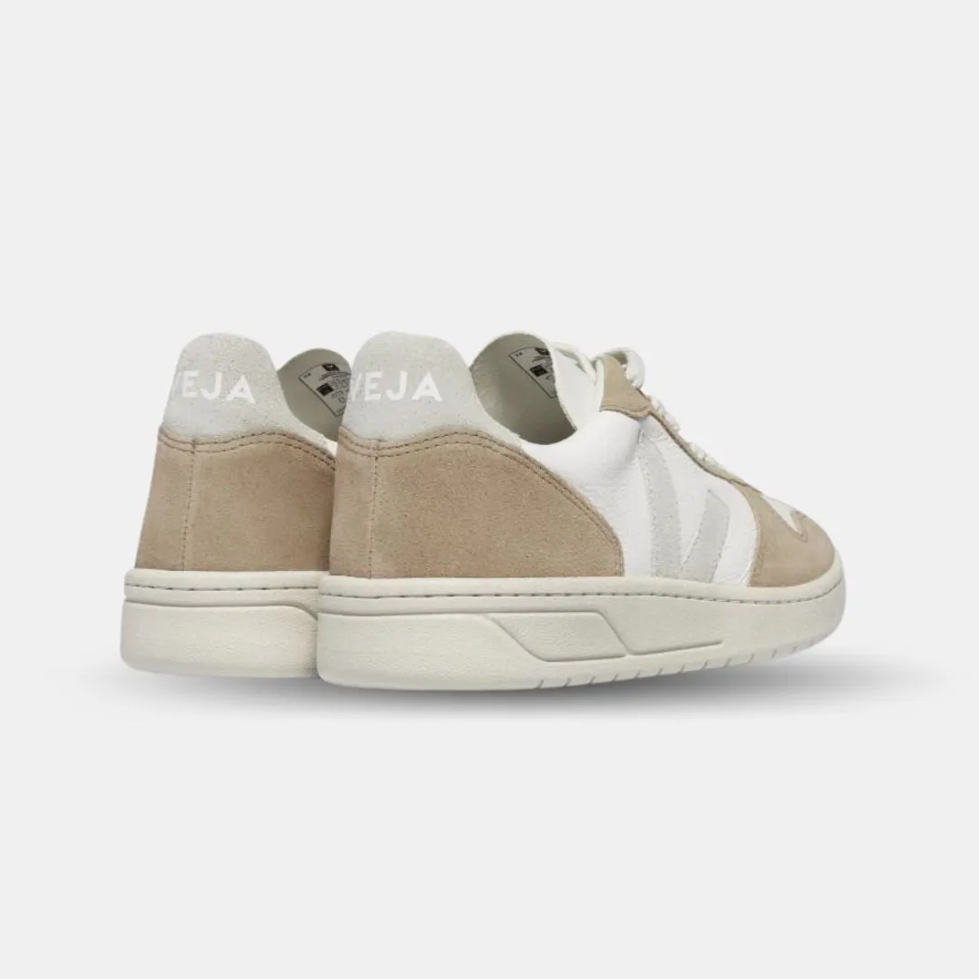 VEJA WOMEN'S V10 CHROMEFREE LEATHER EXTRA WHITE NATURAL SAHARA