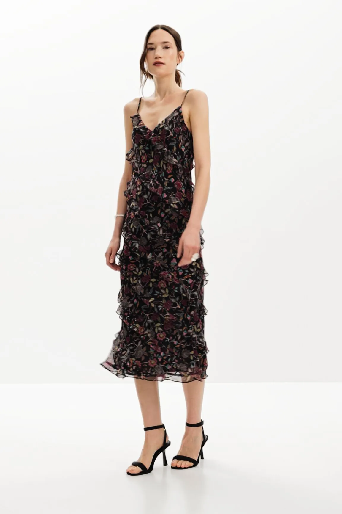Vestit midi amb volants