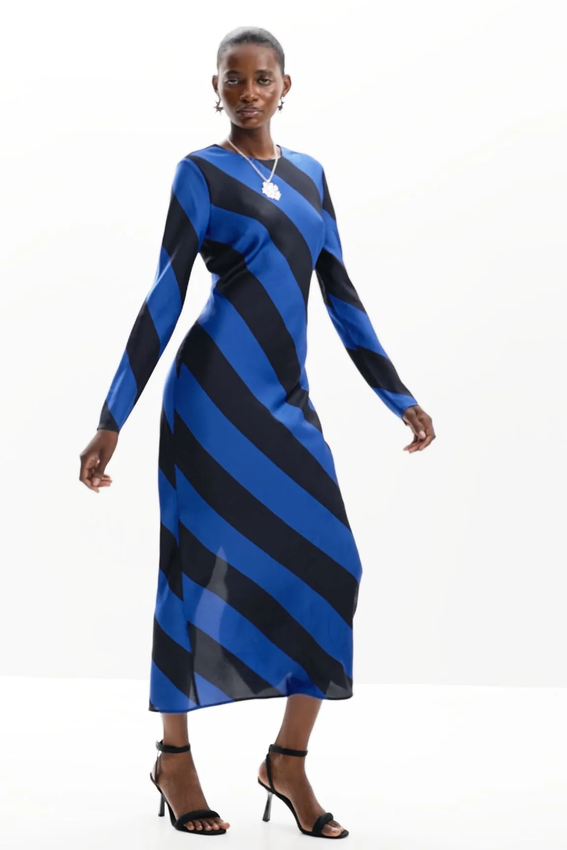 Vestit midi de ratlles