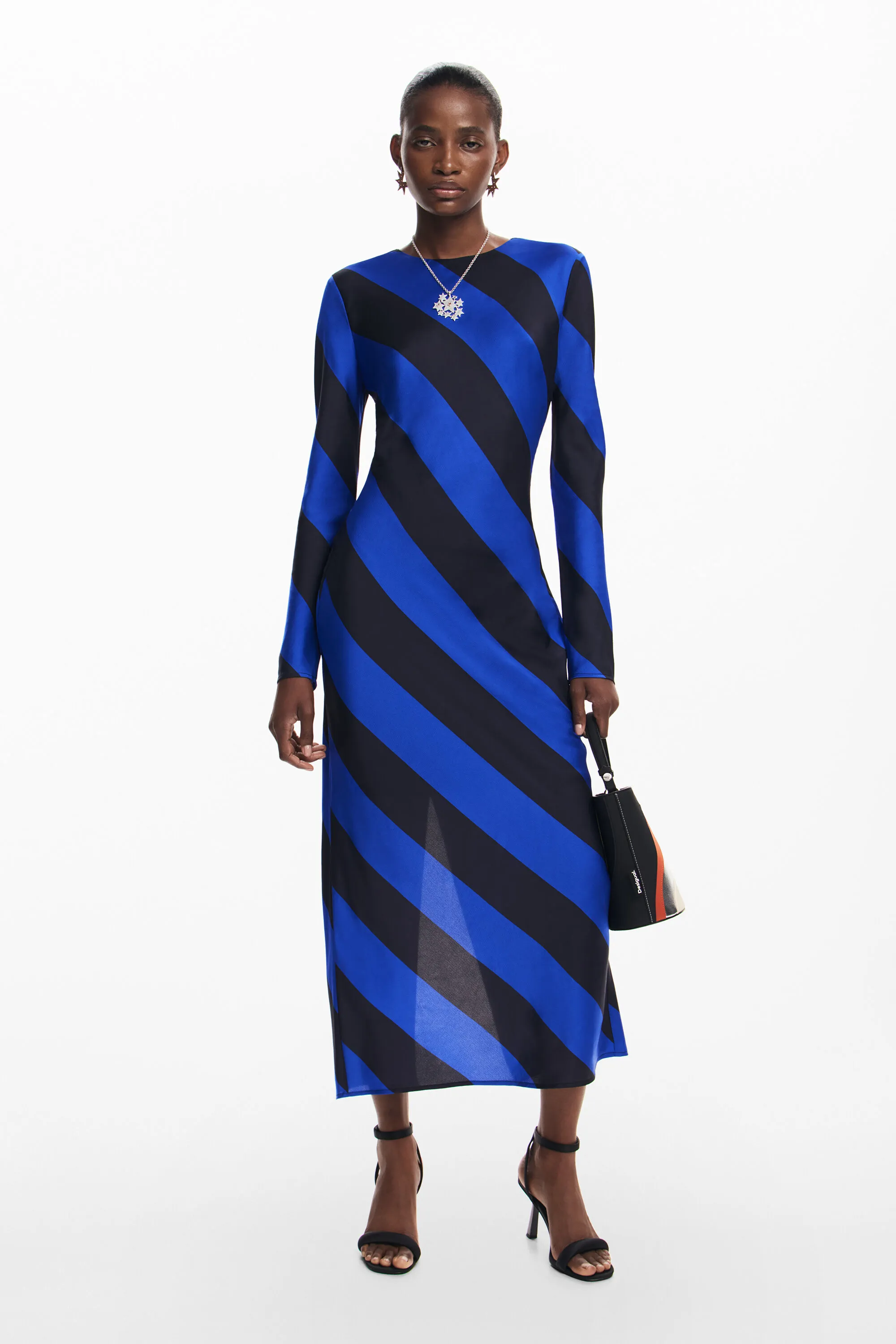 Vestit midi de ratlles
