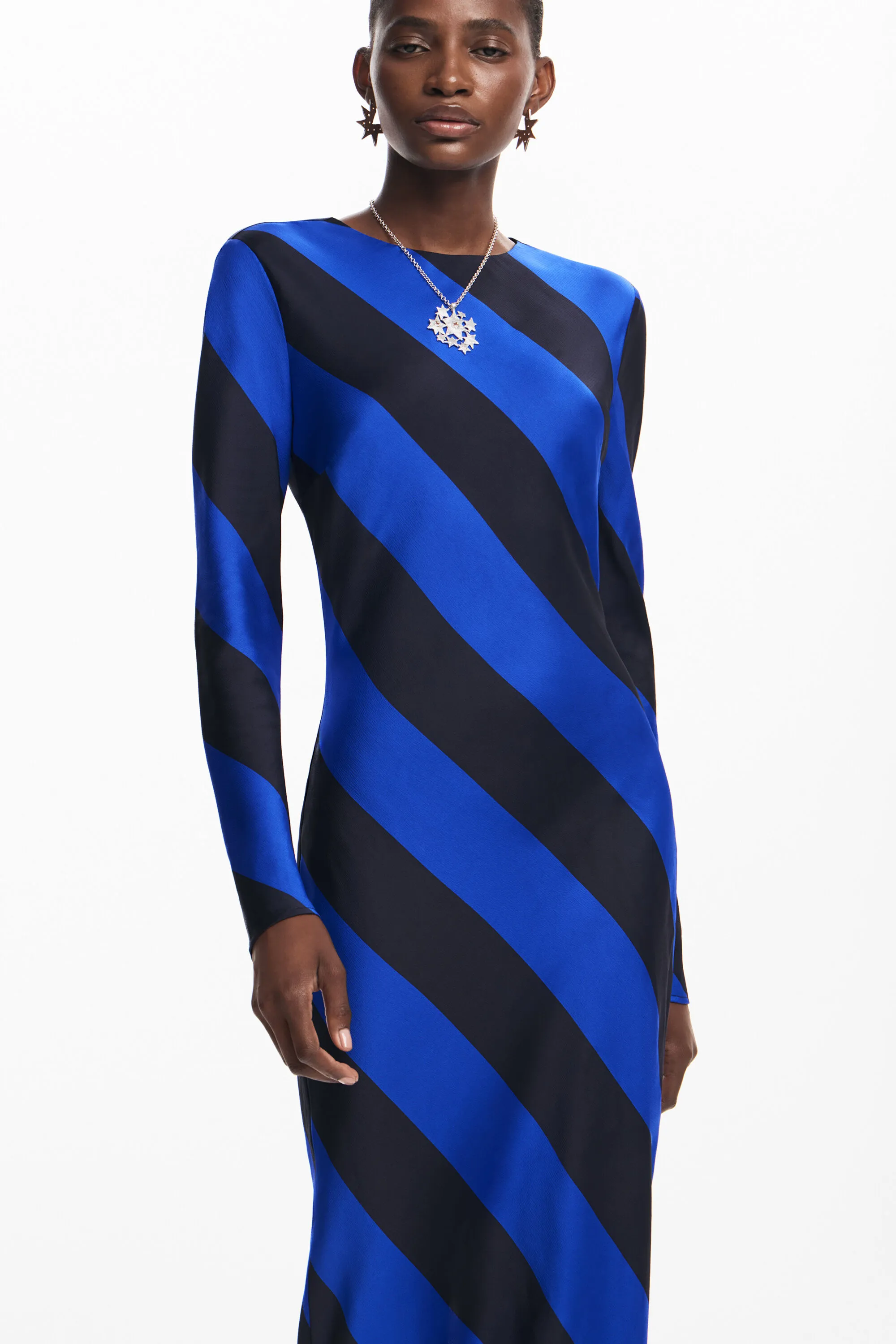 Vestit midi de ratlles