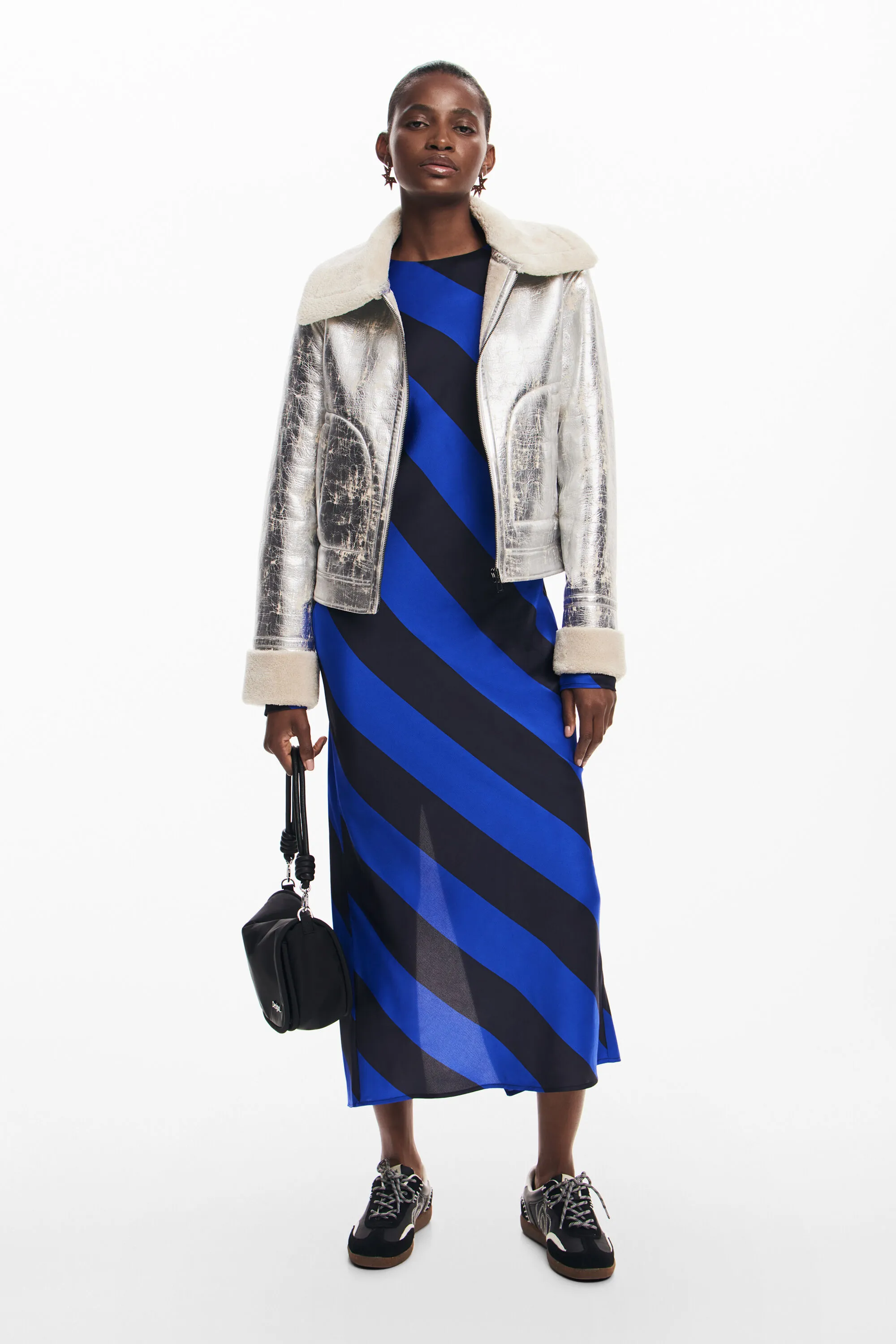 Vestit midi de ratlles