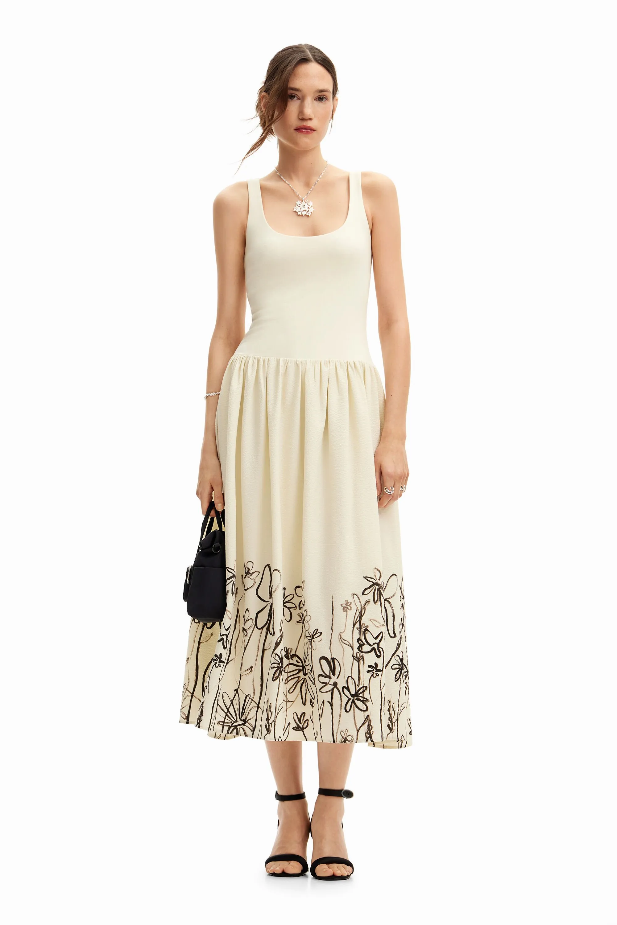 Vestit midi evasé flors