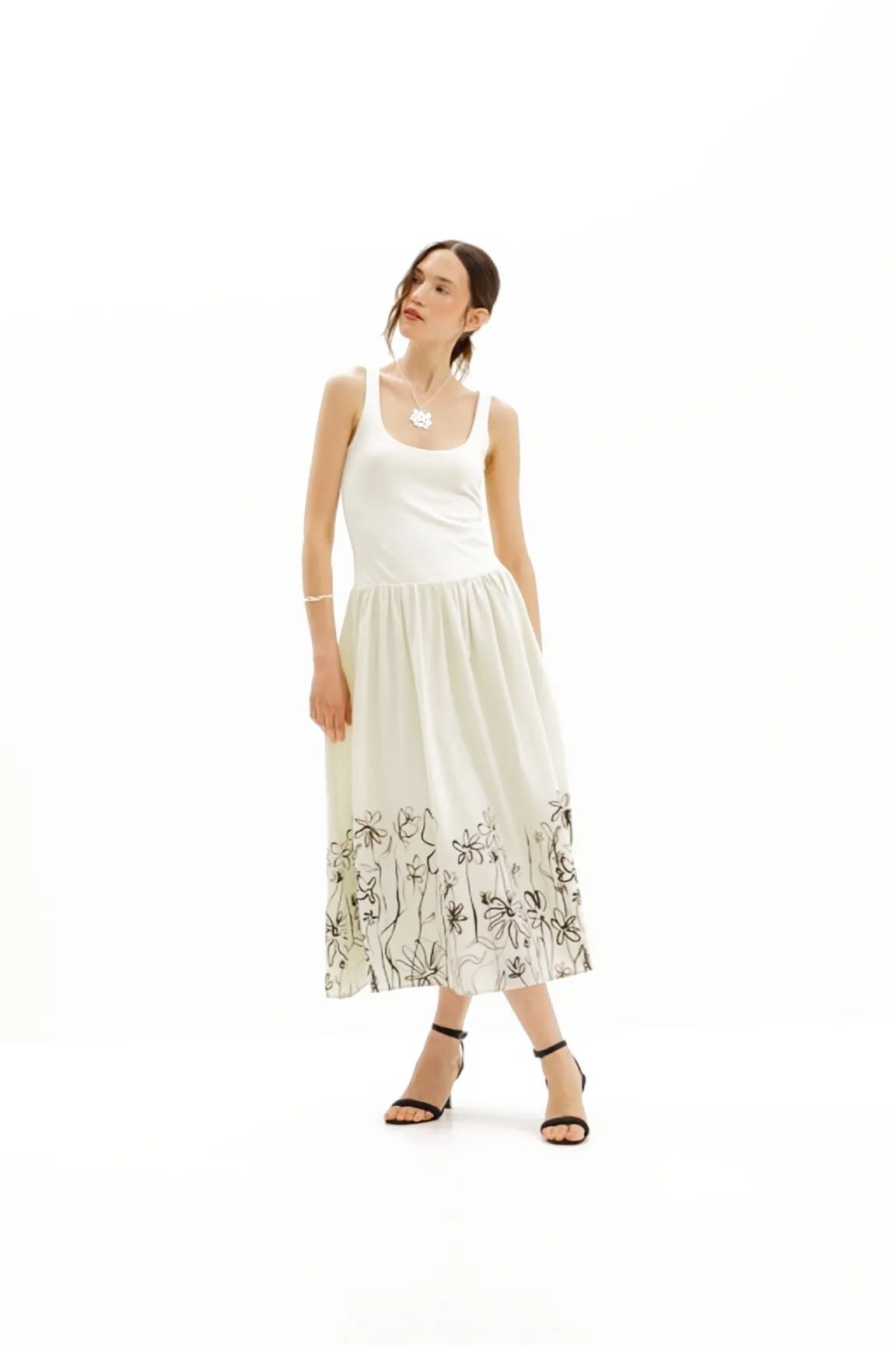 Vestit midi evasé flors