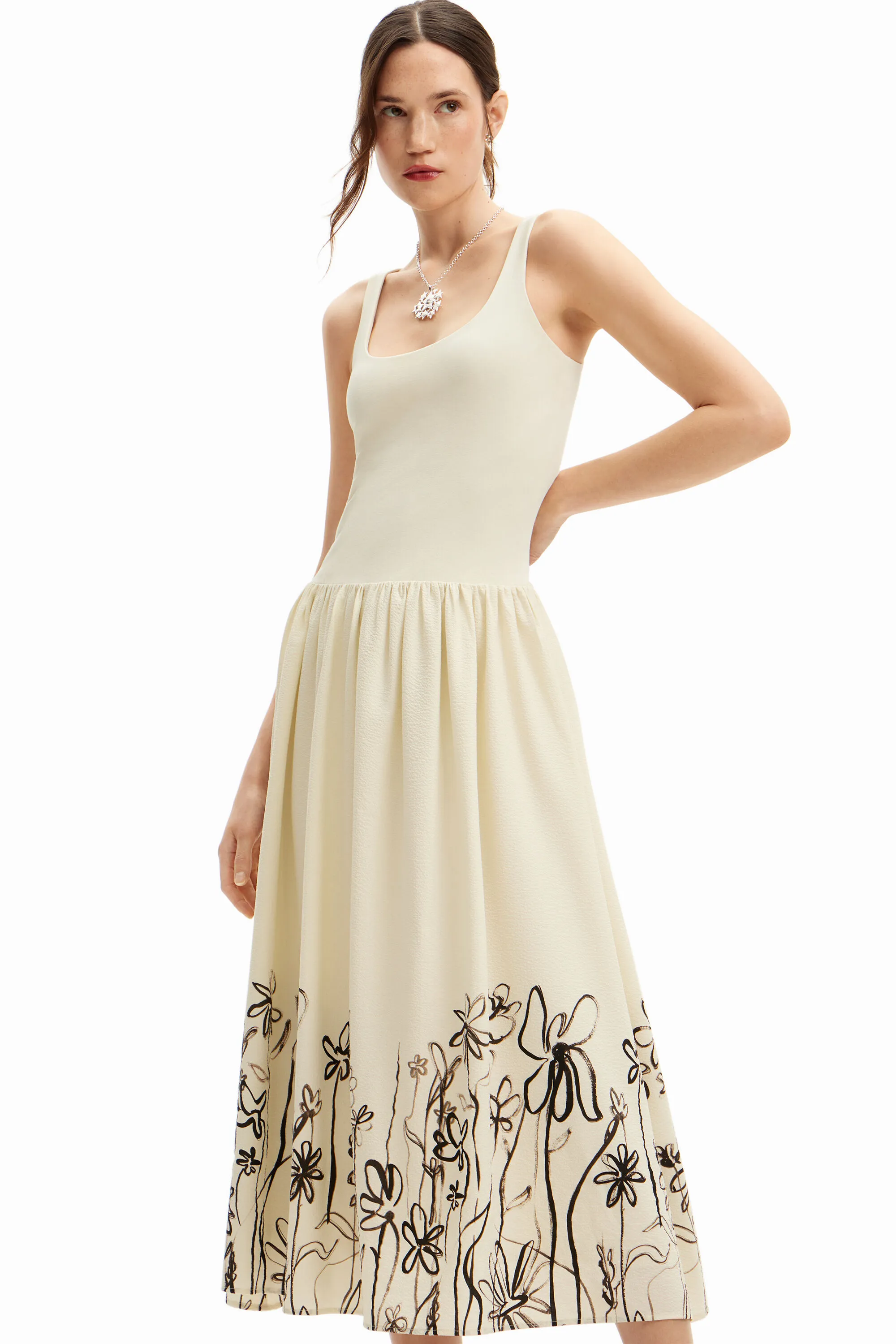 Vestit midi evasé flors