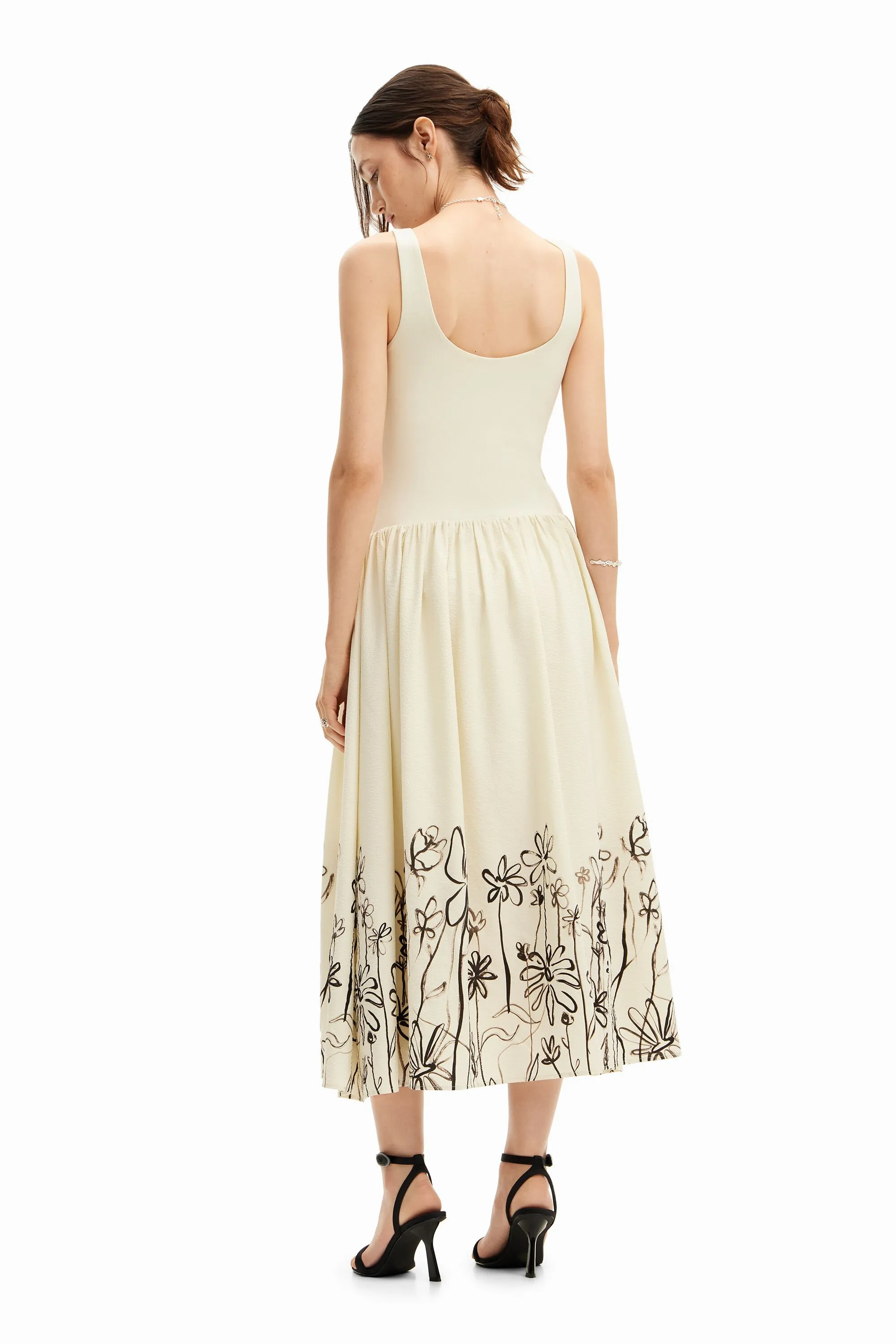 Vestit midi evasé flors