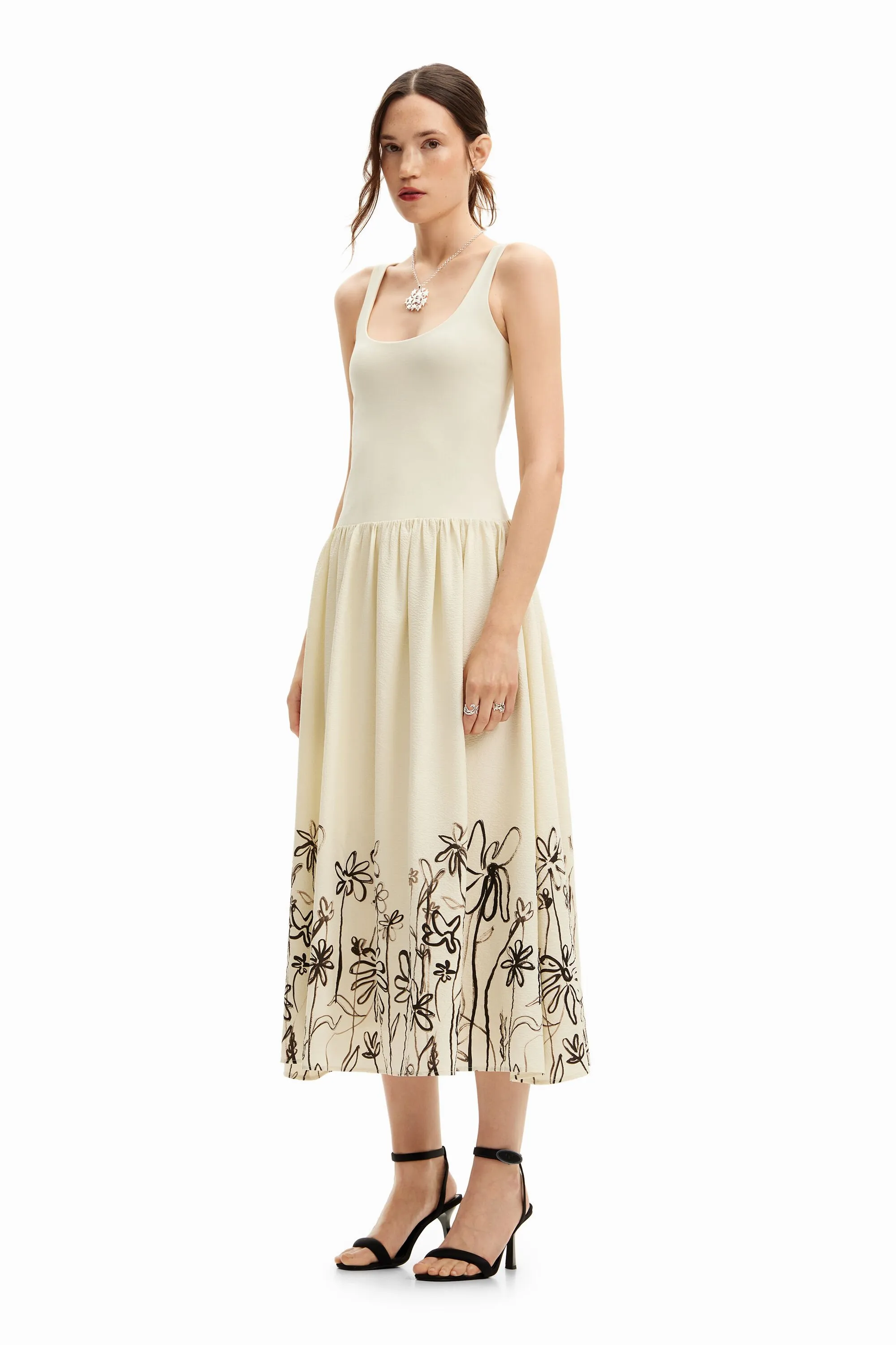 Vestit midi evasé flors
