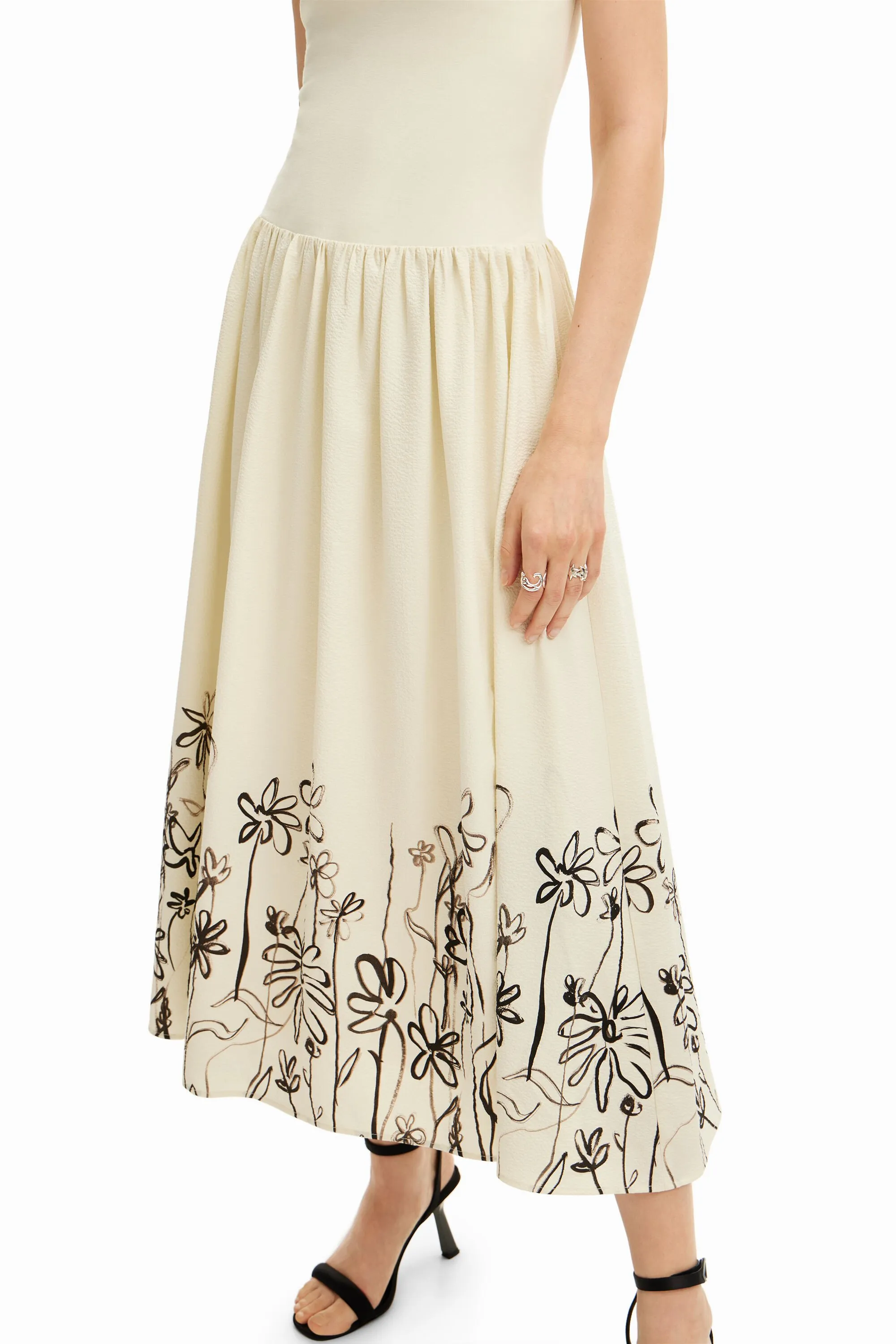 Vestit midi evasé flors
