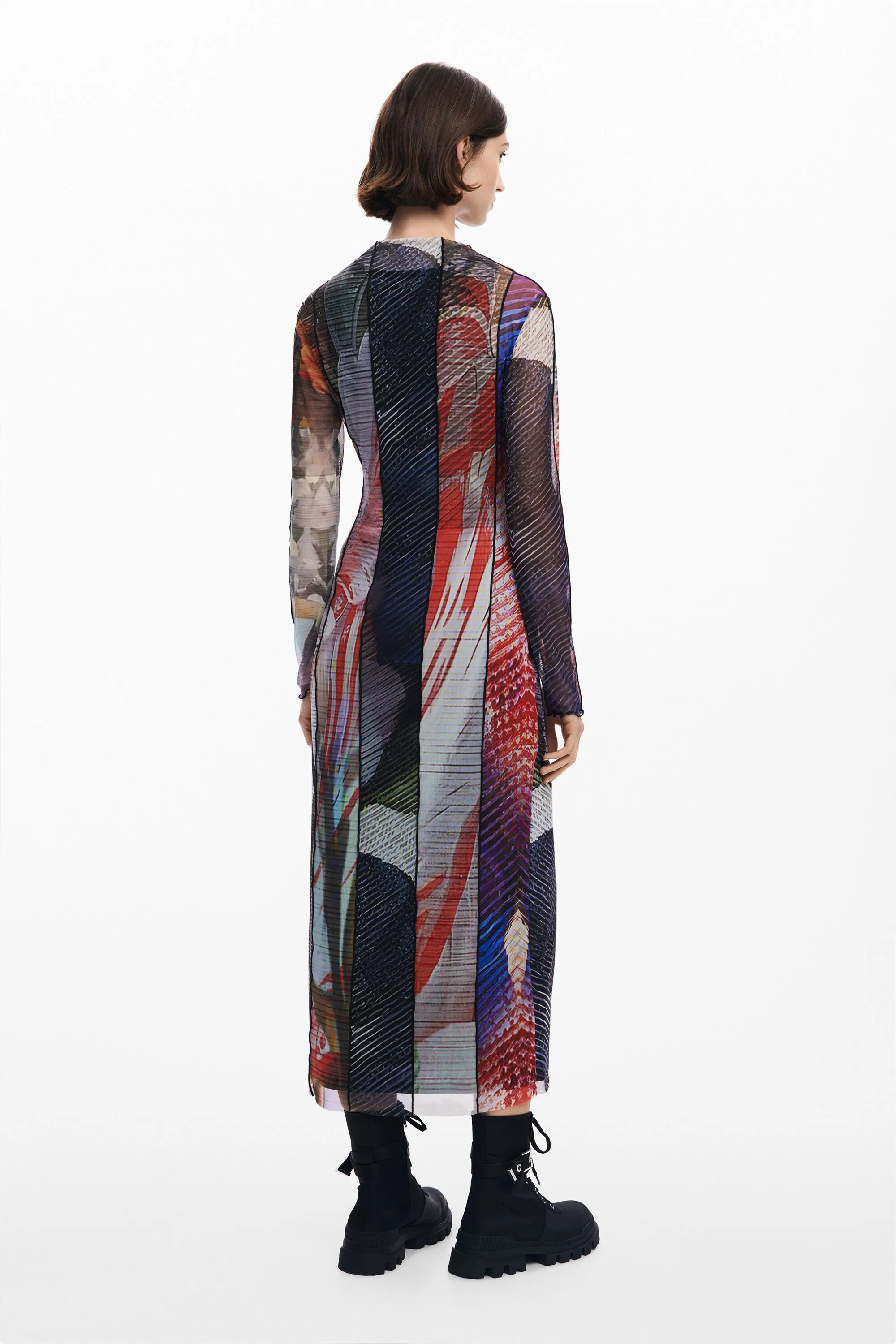 Vestit midi tul estampat