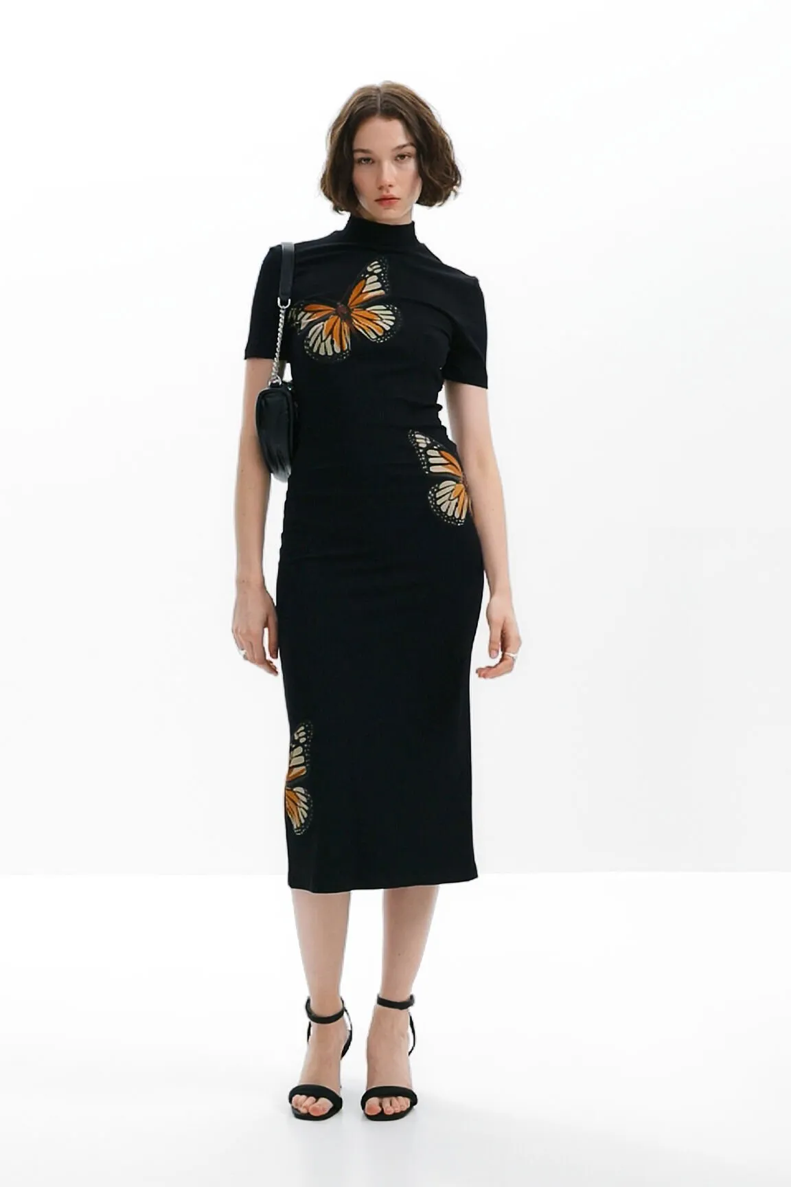 Vestit slim midi papallones