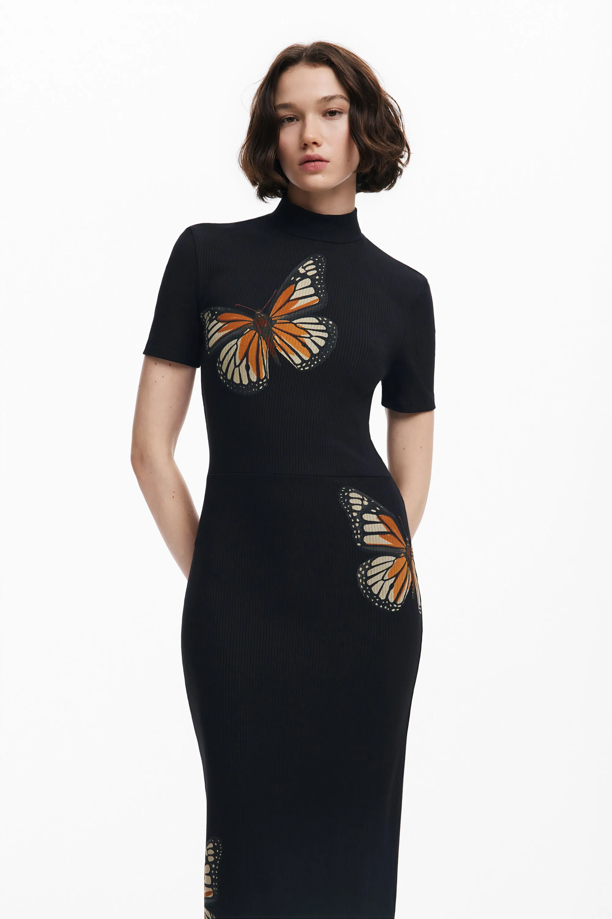 Vestit slim midi papallones