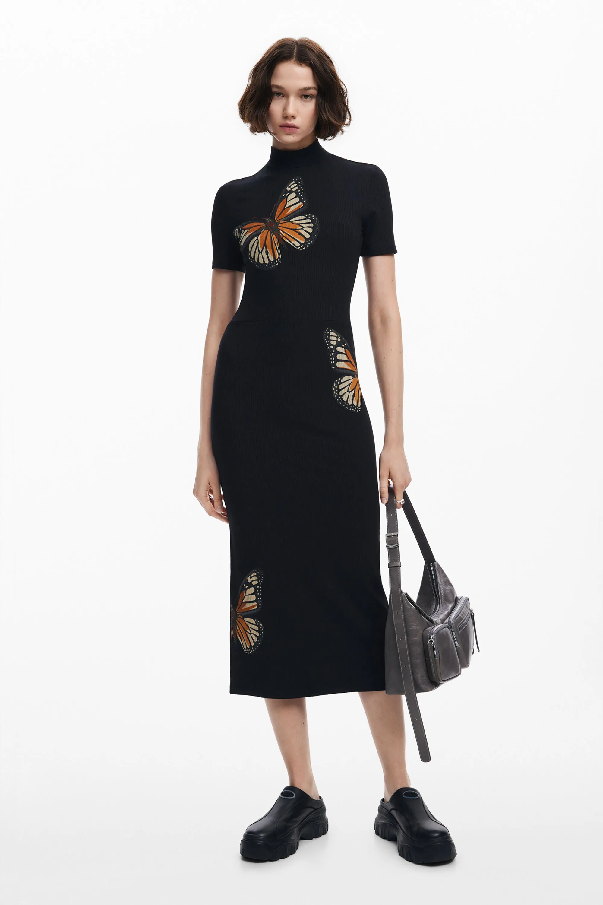 Vestit slim midi papallones