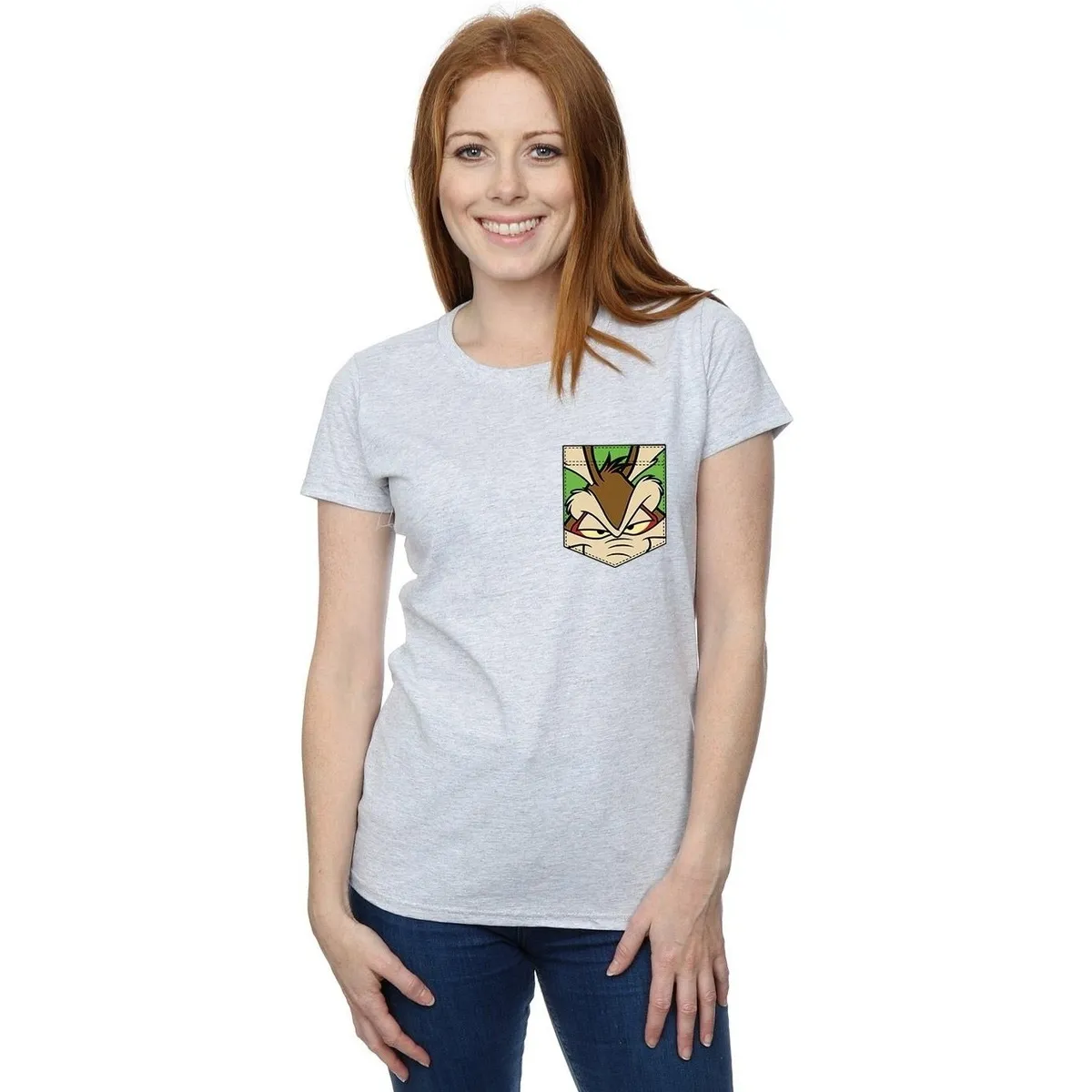 Wile E Coyote Face Faux Pocket