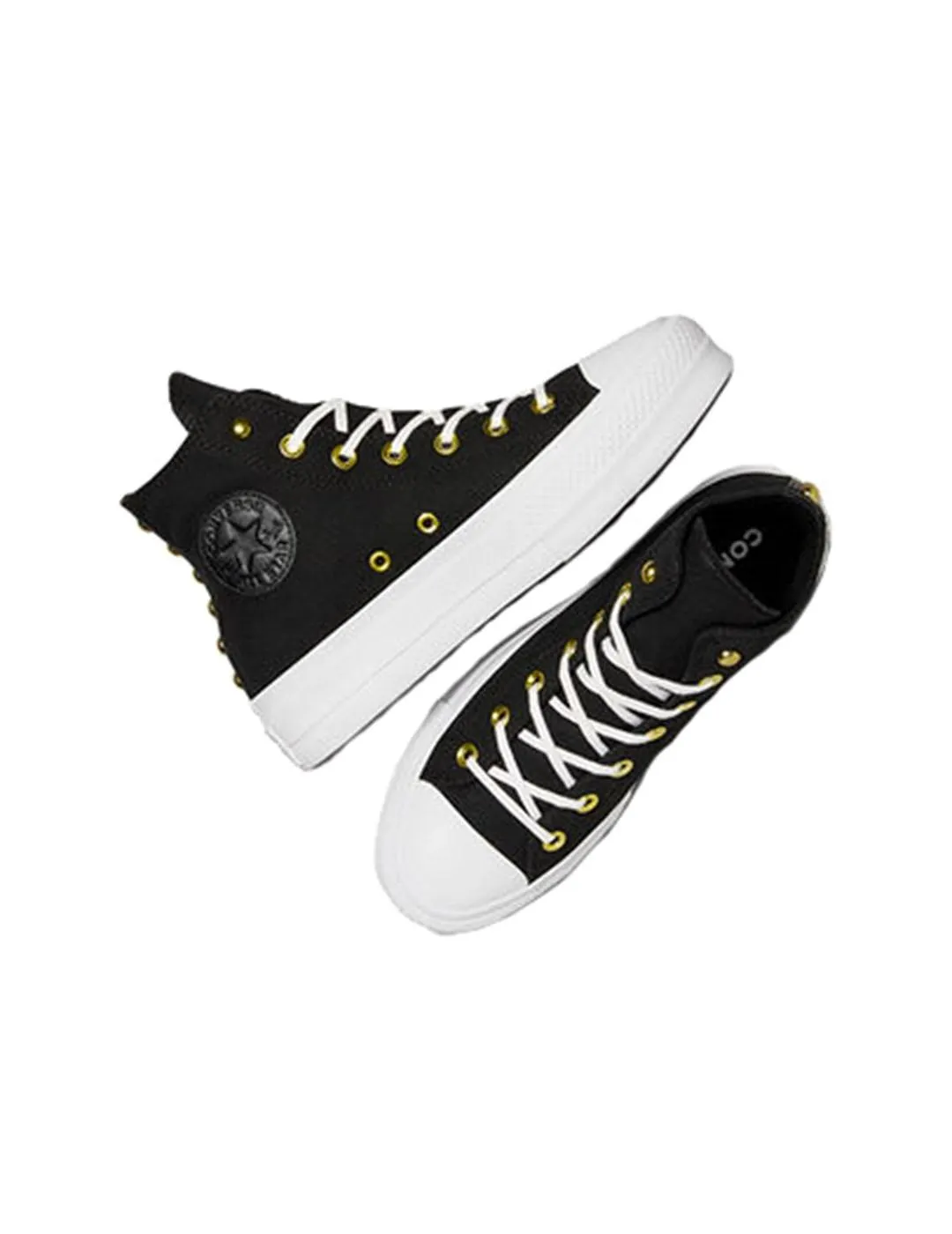Zapatilla Converse Mujer Plataforma Tachuelas Negr