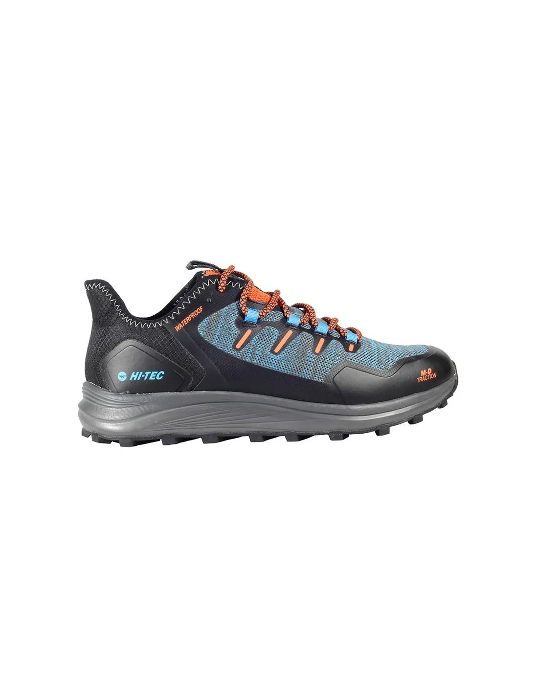 ZAPATILLAS DE MONTAñA HITEC TREK WATERPROOF BLACKSWEDISH BLUERED ORANGE HOMBRE