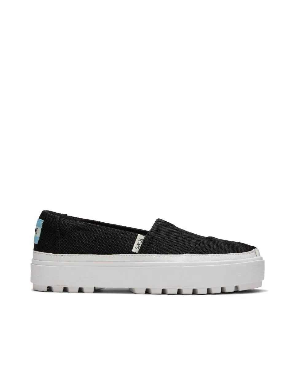 ZAPATILLAS SLIPON DE MUJER PLATAFORMA NEGRO