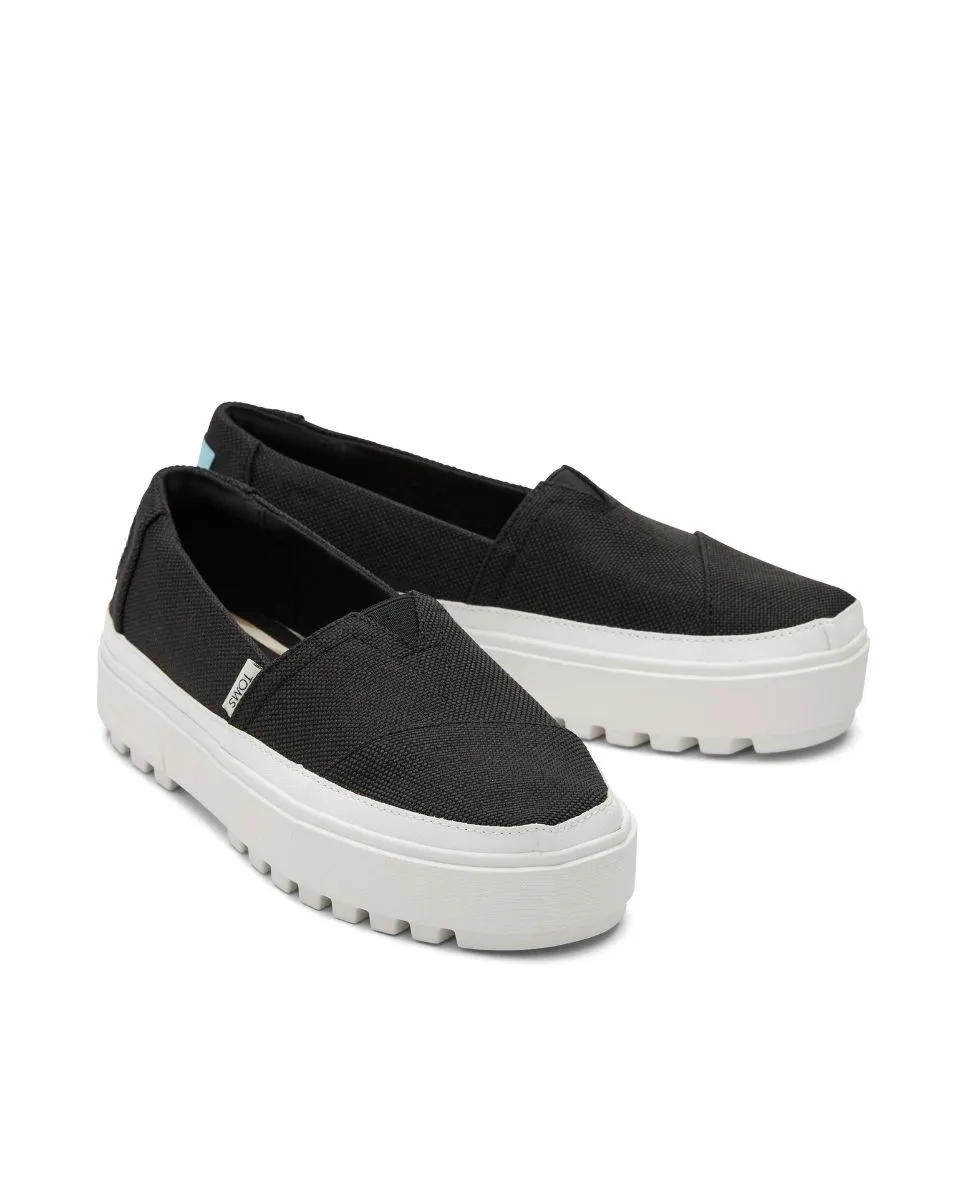 ZAPATILLAS SLIPON DE MUJER PLATAFORMA NEGRO