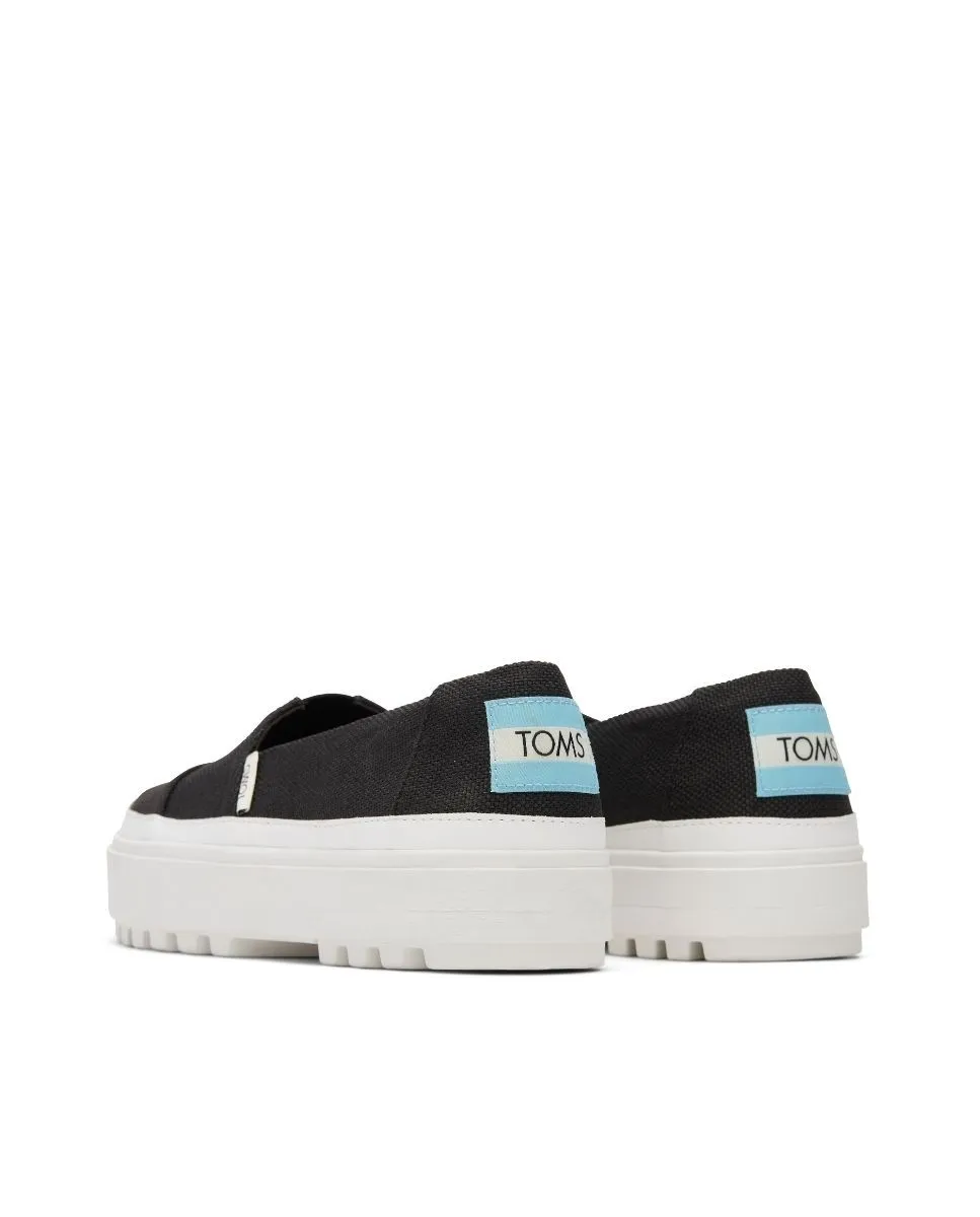 ZAPATILLAS SLIPON DE MUJER PLATAFORMA NEGRO