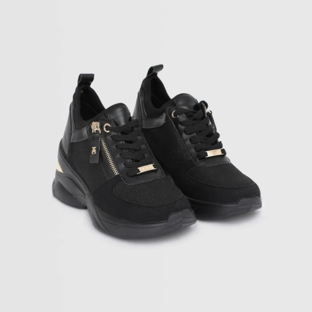 Zapatillas Urbanas Malabar Collection Para Mujer Taco Bling Negro