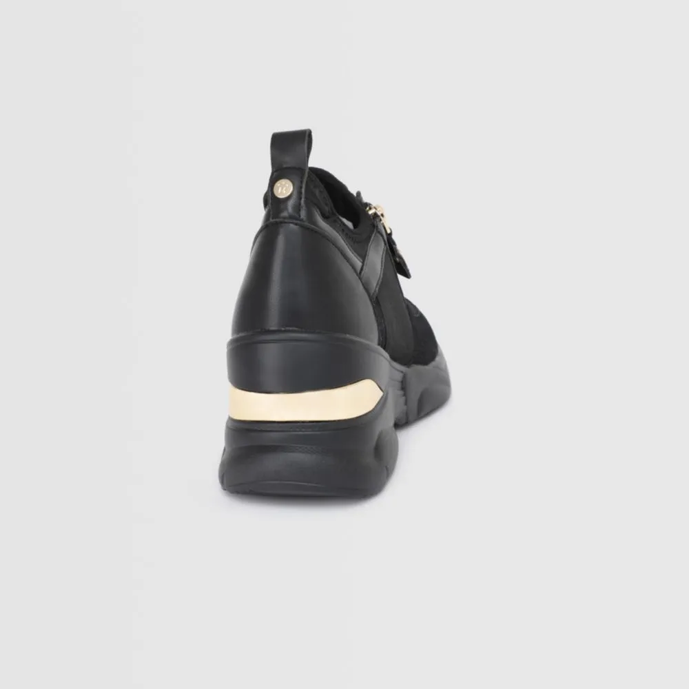 Zapatillas Urbanas Malabar Collection Para Mujer Taco Bling Negro